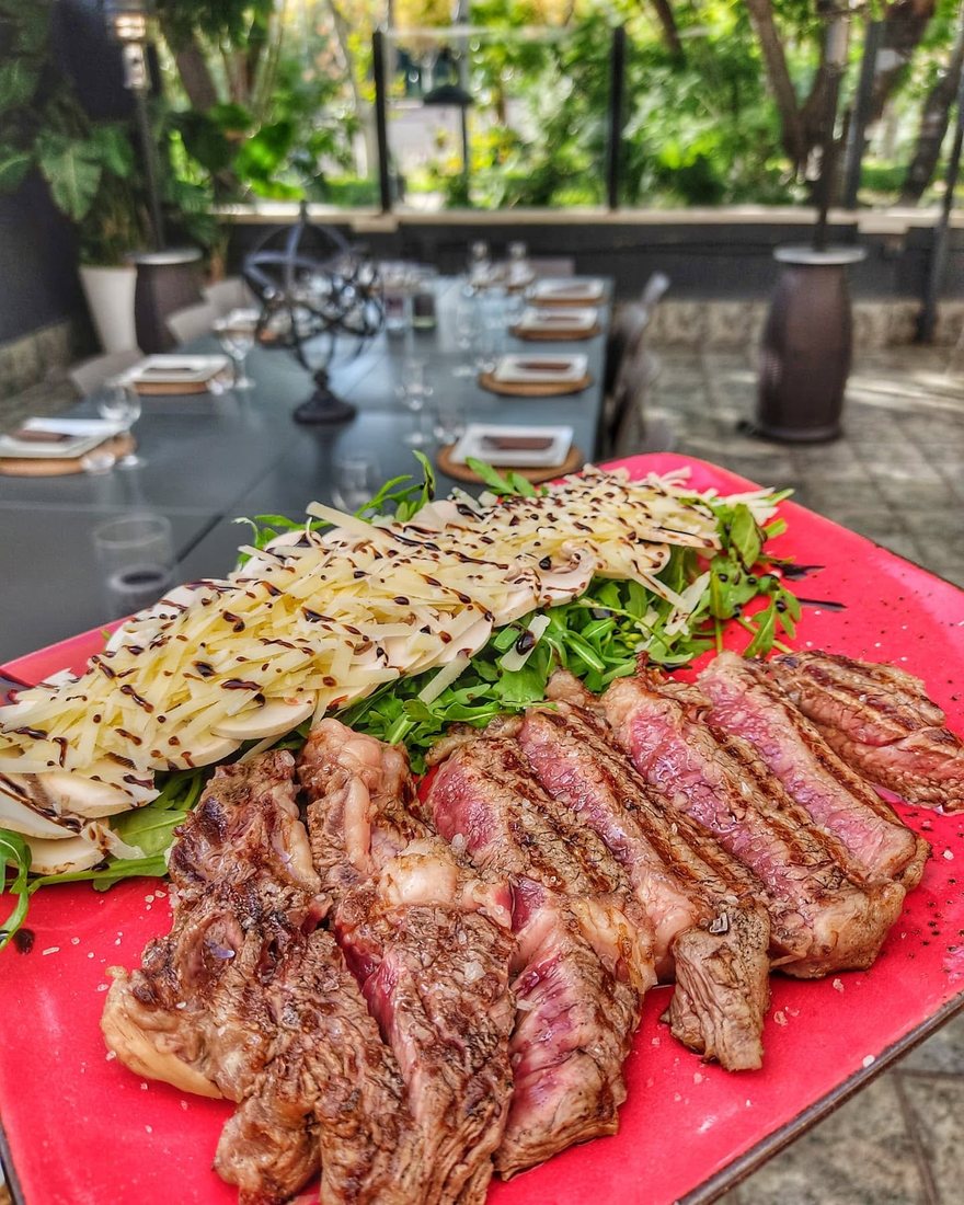 A mixed grill served at the table
